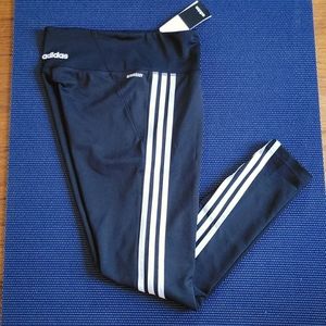 NWT Adidas Aeroready Leggings - Size Small - Black w/ the 3 white Adidas stripes